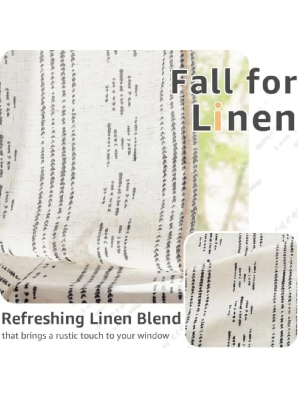 Boho Striped Linen Tier Curtains | Chic Cafe Kitchen Window Drapes